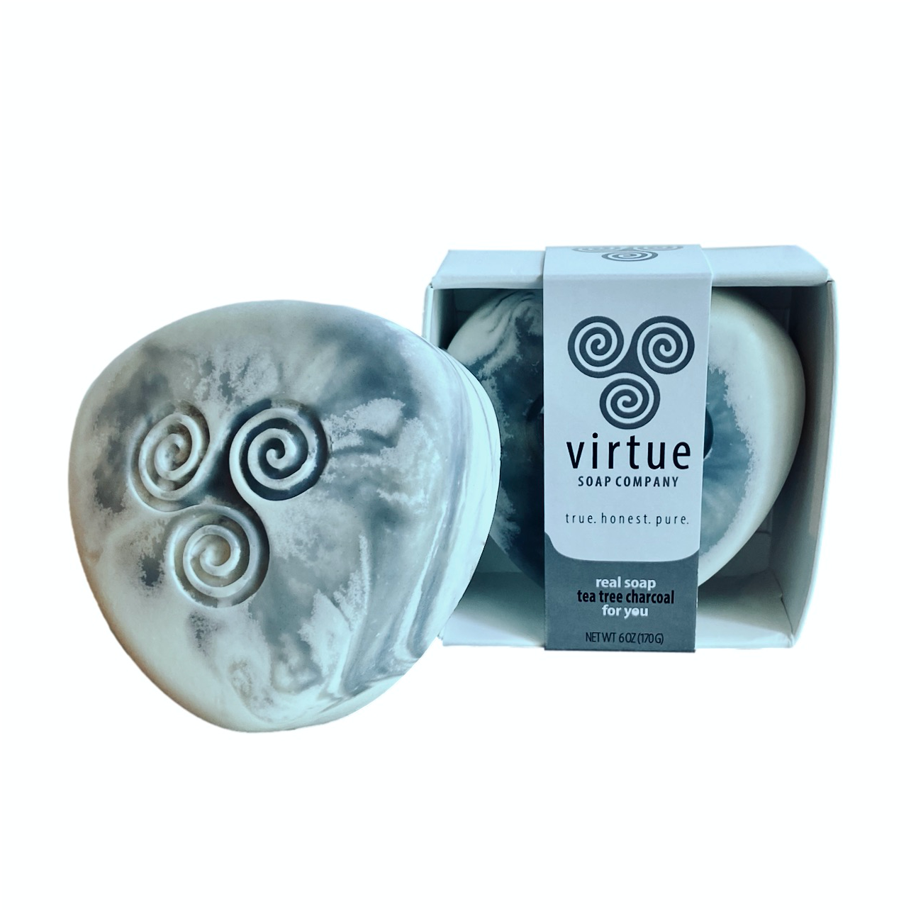 you : : tea tree charcoal soap : : 6oz - Virtue Soap Company